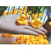 SOHAPY 100Pcs Mini Yellow Rubber Ducks Tiny Baby Shower Rubber Ducks, Squeak Fun Baby Yellow Rubber Bath Toy float Fun Decorations for Shower Birthday Party Favors Cupcake Carnival Game Gift (100Pcs)