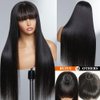 Ruiyu Wigs with Bangs Human Hair Glueless Wear and Go Straight 2x4 Lace Closure Front Human Hair Wigs with Bangs 100% Brazilian Virgin Human Hair Wigs for Women 180% Density 18 Inch