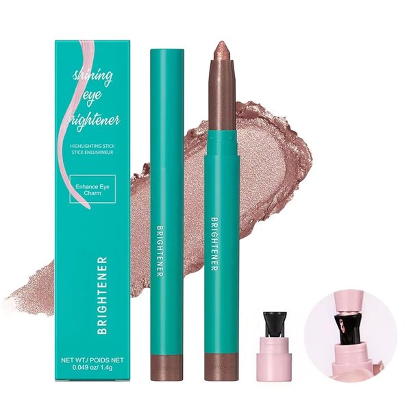 LGSZGDCN Creamy Eyeshadow Stick, Eye Brightener pen, Powder Waterproof Glitter Highlighter Eye Liner, Highlighting Stick Eye Brightener,Champagne Shimmer Long Lasting Makeup (Mauve Taupe Shimmer # 04)