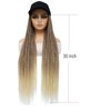 AliRobam Hat Wig Baseball cap with 30inch long Box Braiding hair Extensions attached for woman Black cap wig Braided Wig Hairstyle Adjustable Size (B Ombre Blonde, 30inch)