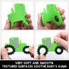 AmazingM Baby Food Grade Silicone Tractor Truck Teether Toy with One Piece Design Pacifier Clip Holder,Teething Pain Relief Toys Gift Set for 3 Months+ Boys and Girls,Freezer Safe,BPA Free. (Green)
