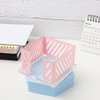 Office Memo Holders Notepad Holder 3.5 x 3.5Inch Memo Pad Cube Dispenser Acrylic Base Pink Metal Mesh Sticky Note Holder for Desk Home Office Supplies…
