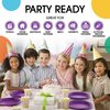 Exquisite 7 Inch. Purple Plastic Dessert/Salad Plates - Solid Color Disposable Plates - 100 Count