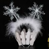 ROMODIYA 1Pcs Christmas Headbands Hair Band Glitter Snowflake Hair Hoops White Hair Accessories for Women Birthday Christmas Party Winter Wedding Festive Celebration Gift Decorations Photo Props