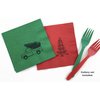 Vintage Red Truck Plaid Christmas Tree Holiday Party Beverage Napkins (24 Set)