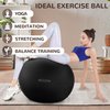 Fitvids Anti-Burst and Slip Resistant Exercise Ball Yoga Ball Fitness Ball Birthing Ball with Quick Pump, 2,000-Pound Capacity, Black, 18-inch, S