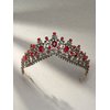 SWEETV Gothic Red Tiaras and Crowns for Women, Wedding Tiara for Bride, Crystal Princess Tiara, Ruby Queen Crown, Costume Party Hair Accessories for Brithday Prom Halloween