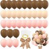 BANBALLON 82 PCS Party Balloons Kit Latex 10 inch Brown Pink Khaki Cream Balloons for Girl Party Wedding Gender Reveal Decorations Baby Shower Bear Party Supplies (Style 8)