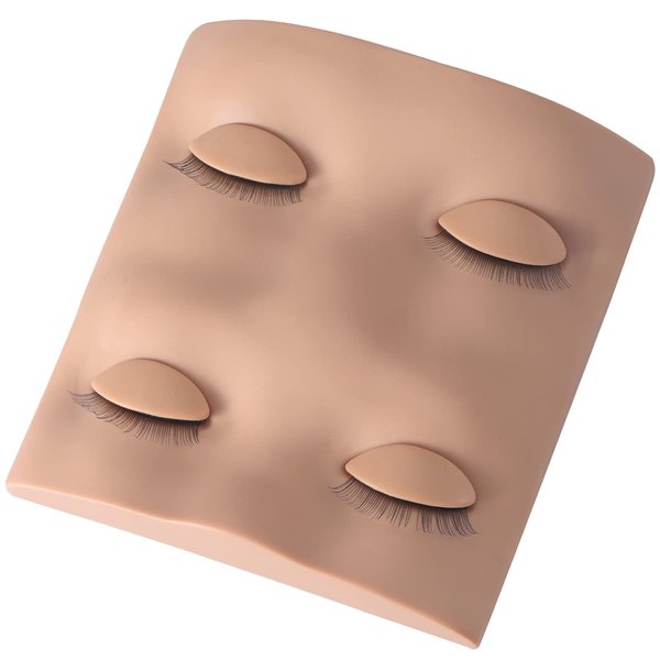 Pretty memory Lash Mannequin Head with 2 Pairs of Removable Lash Practice Eyelids, Realistic Eyelash Mannequin Head, Soft-Touch Lash Extension Supplies Lash Tech Supplies for Practice