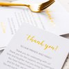 Crisky 50 Pcs Wedding Thank You Place Setting Cards, Foil Gold Thank You, Chic and Elegant Wedding Table Centerpieces and Wedding Decorations, Wedding Supply, 4 x 6 inch