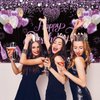 WVMNQO 6 * 3.6ft Happy Birthday Banner, Purple Birthday Gifts for Women and Girls, Reusable Birthday Decorations, Durable Party Decorations Backdrop, Perfect Party Supplies Photography Background