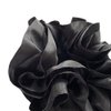 2 Pcs Satin Scrunchies Jumbo Size Pleated Hair Bands Hair Tie Ponytail Holder Hair Accessories for Women and Girls, Black