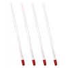 ONLYKXY 4 Pieces 17 cm Nail Cuticle Pusher, Red Rubber End and Plastic Handle