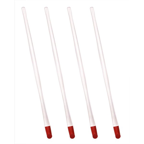 ONLYKXY 4 Pieces 17 cm Nail Cuticle Pusher, Red Rubber End and Plastic Handle