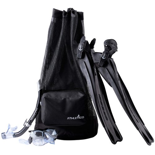 Athletico Scuba Diving Bag - XL Mesh Travel Backpack for Scuba Diving and Snorkeling Gear & Equipment - Dry Bag Holds Mask, Fins, Snorkel, and More (Black)