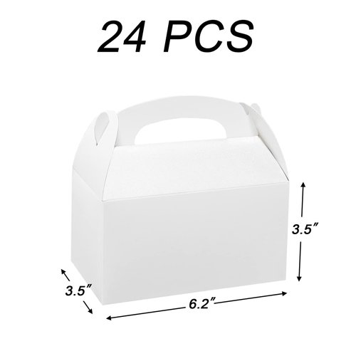 Xxcxpark 24 PCS White Gift Boxes 6.2x3.5x3.5 inches, Party Favor Kraft Paper Gift Packaging Box with Lid for DIY Crafting, Cube, Cupcake, Kraft Present Boxes for Birthday, Wedding