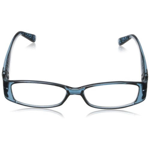 Foster Grant Women's Posh Rectangular Reading Glasses, Blue/Transparent, 52 mm, 1.25