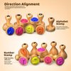 Wooden Alphabet Number Stamp Ink Pad Flashcards Set,Letter Number Stampers Learning Resources Essentials Toys Gifts for 3+,Preschool Home School Classroom Arts and Crafts Supplies