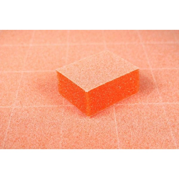 BNP Mini Buffing Buffer Block 80/100 Grit Double-Sided For Manicure Pedicure Salon Nail Art Supplies Home DIY (1.5 inches L x 1 inches W x .5 inches H) 60 Count (Orange)