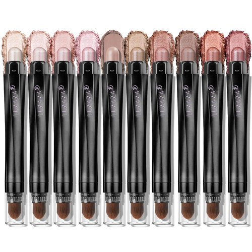 LUXAZA PRO 10PCS Eyeshadow Stick,Shimmer And Matte Brown Metallic Cream Eyeshadow Pencil Crayon with Smudge-proof & Waterproof, Eye Brightener Stick - Love's Gifts