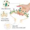 Didder Gold Green Princess Crown Birthday Tiara Prom Queen Tiaras and Crowns for Women and Girls Bridal Wedding Headband with Combs Halloween Costume Hair Accessories