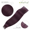 WindTouch Tape in Hair Extensions Wine Red Remy Hair Extensions Silky-Smooth Straight Burgundy 20 Pcs 16Inch #99j 30g Invisible Tape in Hair Extensions Human Hair