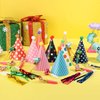 Skylety 59 Pieces Party Cone Hats with Colorful Party Blowers and Metallic Fringed Noise Makers Birthday Blowouts Horns Whistles Musical Noisemaker