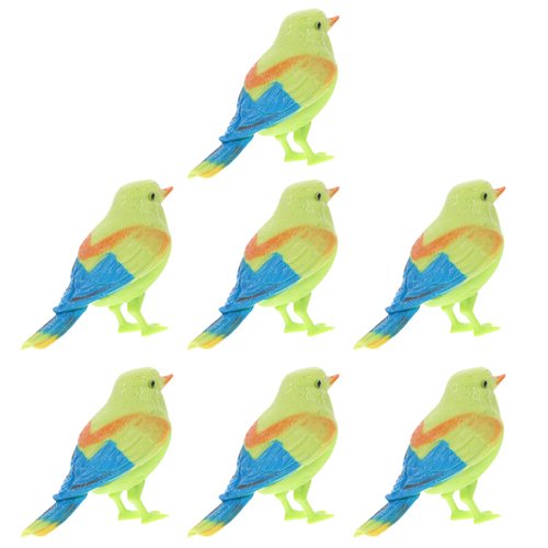 TOYANDONA 7Pcs Chirping Bird Toy Motion Sensor Bird Colorful Sparrow Singing Toy Simulation Bird Real Singing Sounds Movement for Birthday Party Favor (Random Color)