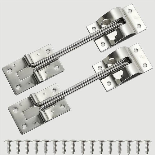 CHENGHONG RV Door Holder Latch Trailer External Door Holder Door Latch 2 Pack 304 Stainless Steel 6 "T-Shaped Entrance Latch Hardware (with Screws) Suitable for RV Trailer Truck Hook Holder