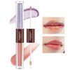 CHARMACY 2 In 1 Multichrome Moisturizing Lip Gloss, Double Head Liquid Lipstick, Mirror Waterproof Long Lasting No Fading Lip Balm, Hydrating Lip Plumper Waterlight Glossy Makeup #01