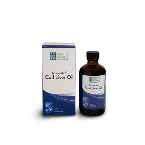 Green Pasture - Fermented Cod Liver Oil Liquid -6 fl. oz. Vitamin A Vitamin D Omega 3 Omega 6 Omega 9 (6oz Unflavored)