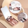 BS-MALL Travel Makeup Brush Set Foundation Powder Concealers Eye Shadows Makeup Set with LED light Mirror 14 Pcs (APINK)