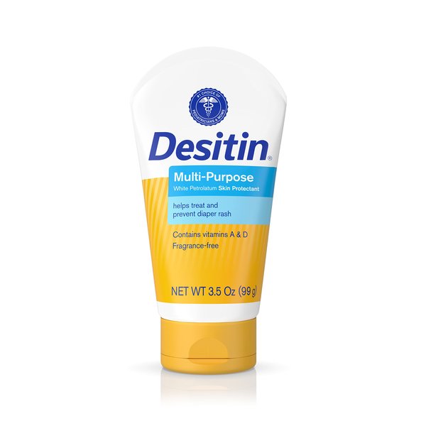 Desitin Skin Protectant and Diaper Rash Ointment Multi-Purpose with Vitamins A & D, Travel Size, 3.5. Oz Tube