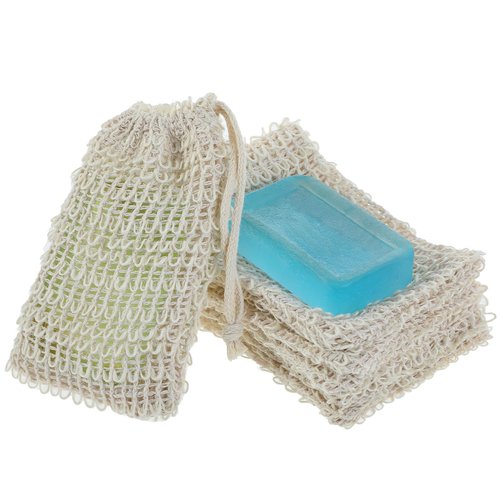6 Pcs Soap Saver Bag, Bar Soap Pouch for Shower, Natural Sisal Fiber Soap Savers for Bar Soap Fast Foaming and Drying Mesh Soap Bag Great Exfoliating Body Scrubber for Daily Use