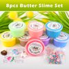 8pcs Butter Slime Kit Party Favors for Kids, Christmas Slime Stress Relief Extrusion Toy for Girls Boys, Birthday Class Easter Filling Stuffers, Prize Stocking Stuffers