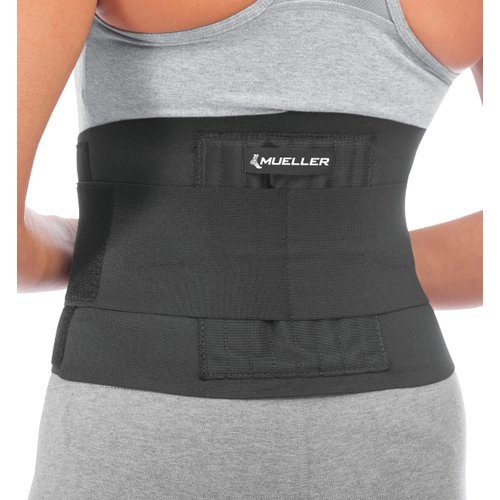 MUELLER Sports Medicine Adjustable Back Brace, Back Pain Relief Support for Men and Women, Ideal for Upper and Lower Back Pain, Sciatica, Scoliosis, Black, One Size