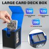 Jaffzora Card Deck Box for MTG Commander, Magnetic Card Display Case,TCG Card Storage Box, Holds 100 Double-Sleeved Cards, Black&Blue