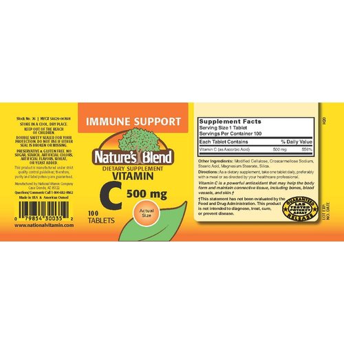 Nature's Blend Vitamin C 500 mg 100 Tablets