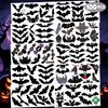 100 PCS Bat Halloween Temporary Tattoos Birthday Party Decorations Supplies Favors Scary Halloween Bats Cute Decor Tattoo Stickers Gifts For Game Boys Girls Classroom School Prizes Reward
