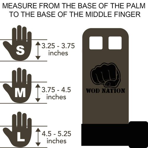 WOD Nation Barbell Gymnastics Grips Perfect for Pull-up Training, Kettlebells, Gymnastic Rings (Black, Small)