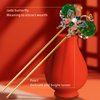 KZQtriid Hair Accessories，14k Gold Plated Copper，Vintage Handcrafted，Colour Enamels Jade Butterfly U-Shape Hair Stick And HairClip.Hair Chopsticks For Women