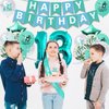 13th Birthday Decorations for Girls,Glitter 13th Birthday Cake Topper&sash,Happy Birthday Banner,Teal 13th birthday Balloons and Foil Balloons and 13th Birthday Crown-Teal Birthday Decor