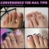 AddFavor 600pcs Toe Nail Tips Soft Gel x Nail Tips Toenails Clear Fake Nails Square Half Cover Acrylic False Toes Nails for Toe Nails Extension, Press on Toenails Making