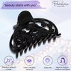 Parcelona French Jardin Black Medium Covered Spring Celluloid Jaw Hair Claw Clip Clamp Clutcher