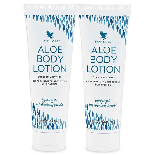 Forever Living Aloe Body Lotion - 2 Pack (8 FL OZ Each) - For Smooth, Hydrated & Healthy Skin - Vegan & Gluten-Free w/Argan Oil, & Macadamia Seed Oil