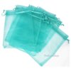 TheDisplayGuys 48-Pack 2" x 2-3/4" Teal Sheer Organza Gift Bags with Drawstring, Goodie Bags for Jewelry, Candy Bags, Treat Bags, Wedding Favors Small Mesh Bags