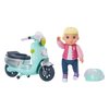 Baby Born MINIS Playset - Light Skin Tone Doll with Blue Eyes, Scooter & Helmet Accessory, Includes Reusable Carrying Case for On-The-Go Playtime