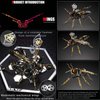 3D Metal Puzzle Wasp Model Kits: Mechanical Metal Puzzles for Adults Challenging DIY Assembly Building Block Stainless Steel (Red+Gold)