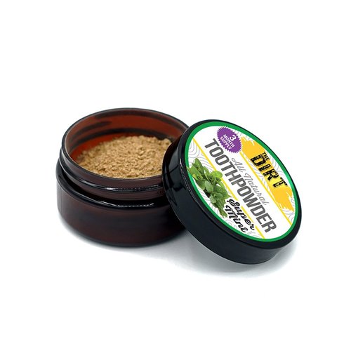 The Dirt - Tooth Powder, Herbs, Essential Oils & Bentonite Clay Tooth Powder, Natural Fluoride-Free Toothpaste Alternative, Organic Vegan (Super Mint, 25g: 3 Month Supply)