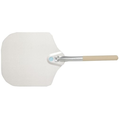 American METALCRAFT, Inc. "American Metalcraft 2512 26"" Aluminum Pizza Peel with 10"" Wood Handle, 12"" x 14"" Medium Blade", Silver